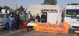 استقرار تیم واکسیناسیون در محل برگزاری نماز عید سعید فطر در خرمبید
